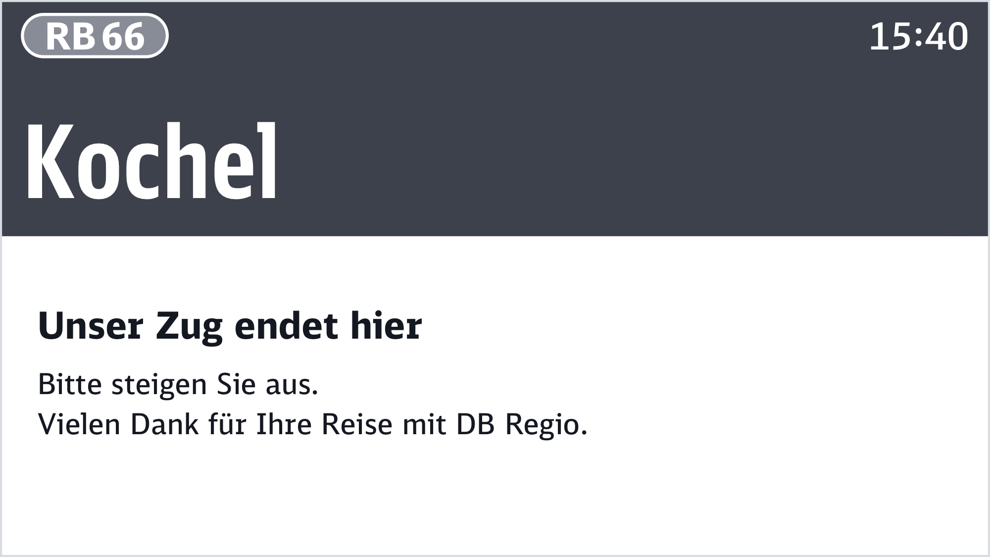 Grafik: Darstellung der Fahrtende mit Beispiel